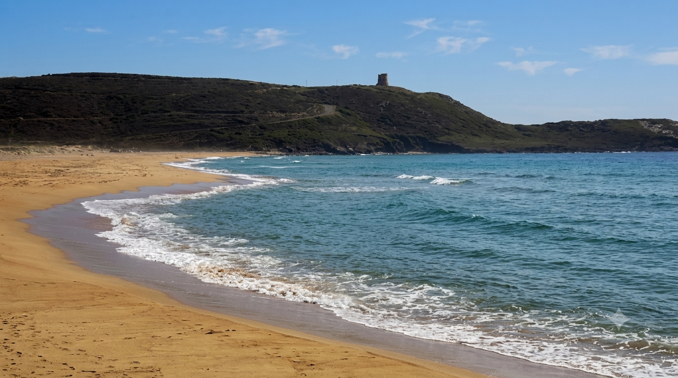 Torre dei Corsari, Arbus — baia con dune dorate e mare turchese