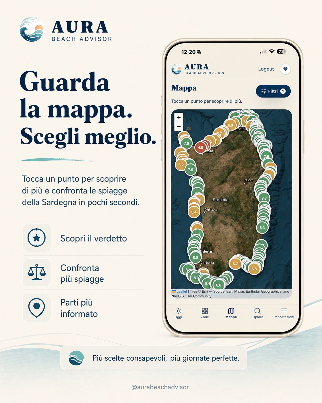 Guarda la mappa delle spiagge
