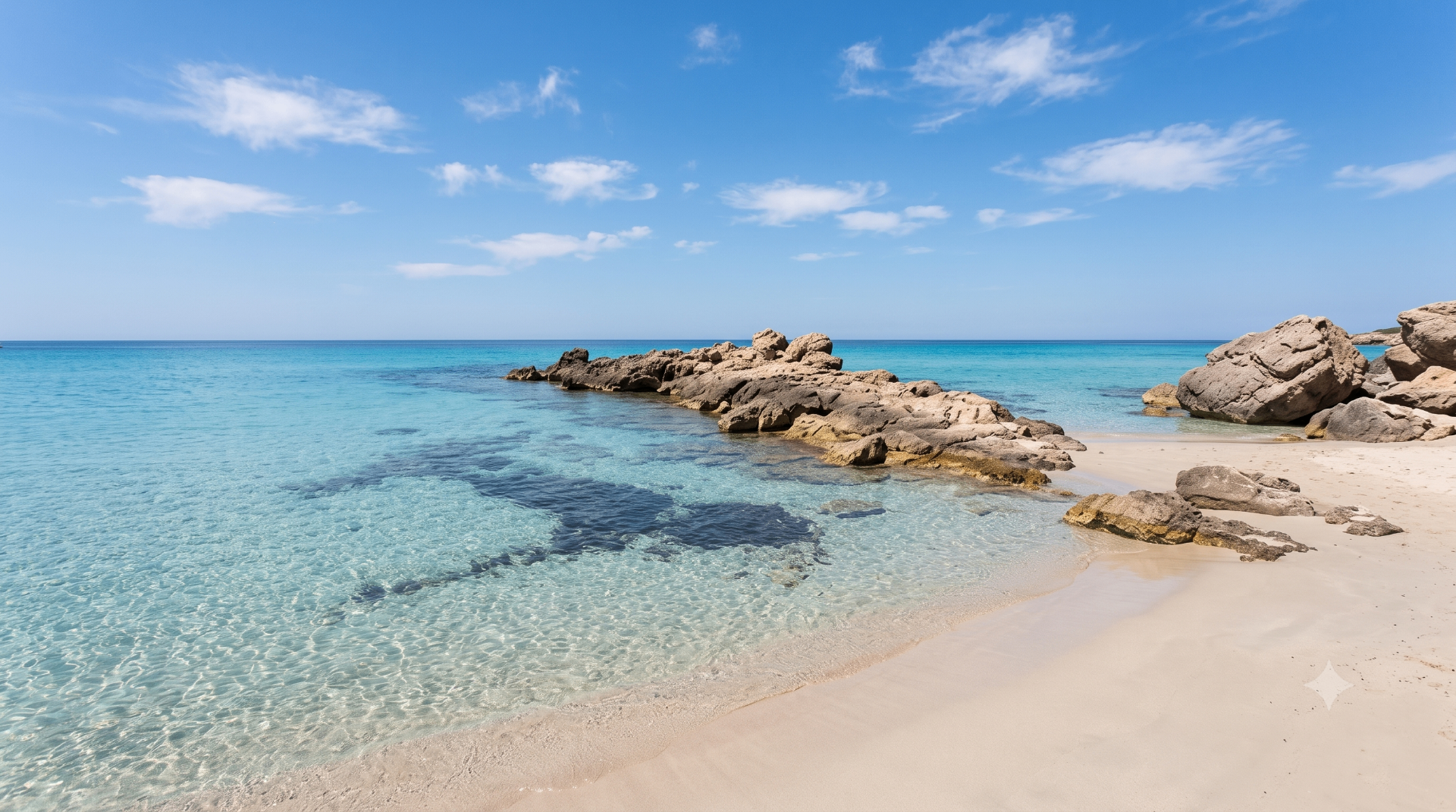Sa Curcurica, Orosei — spiaggia di sabbia bianca con scogli granitici e mare cristallino azzurro