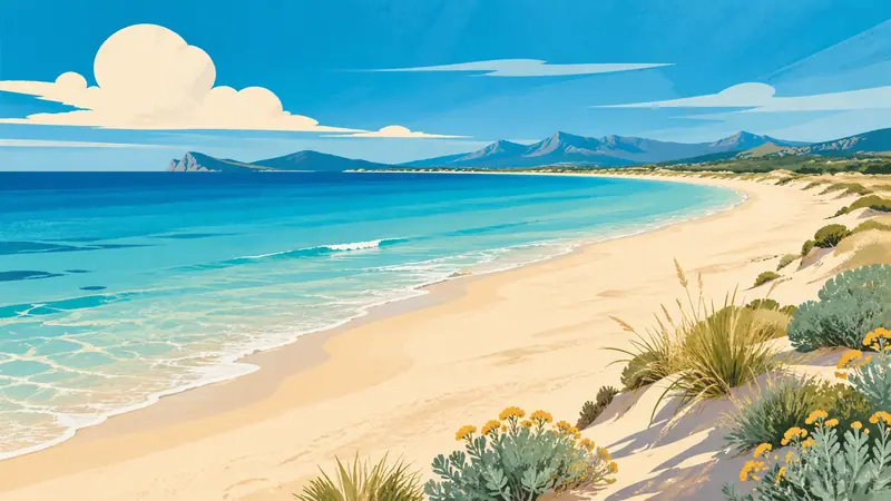 Su Guventeddu — illustrazione categoria: Spiaggia sabbiosa lunga