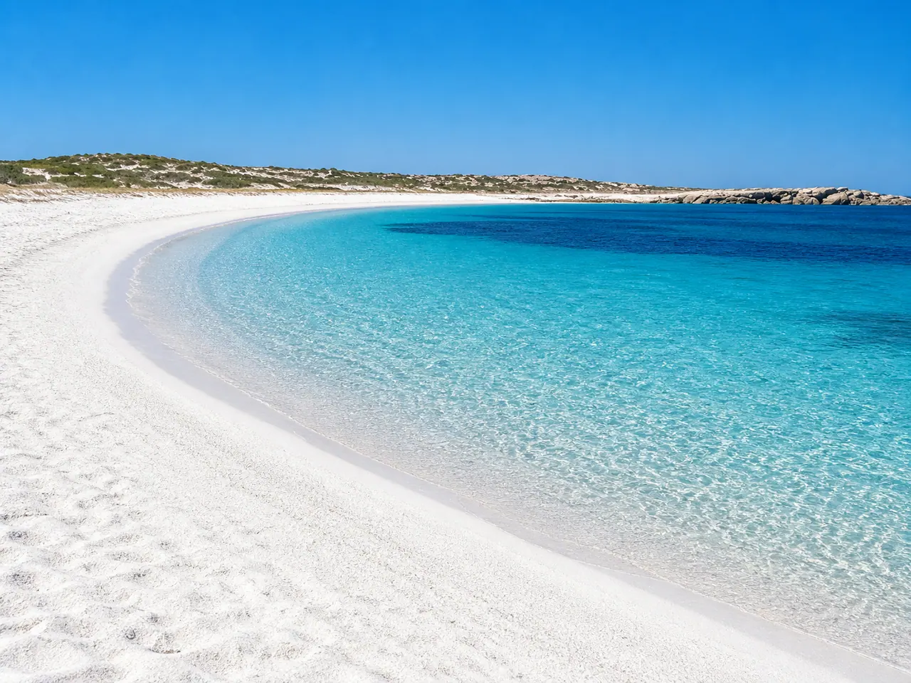 Is Arutas, Cabras — spiaggia di quarzo bianco e rosa con mare turchese