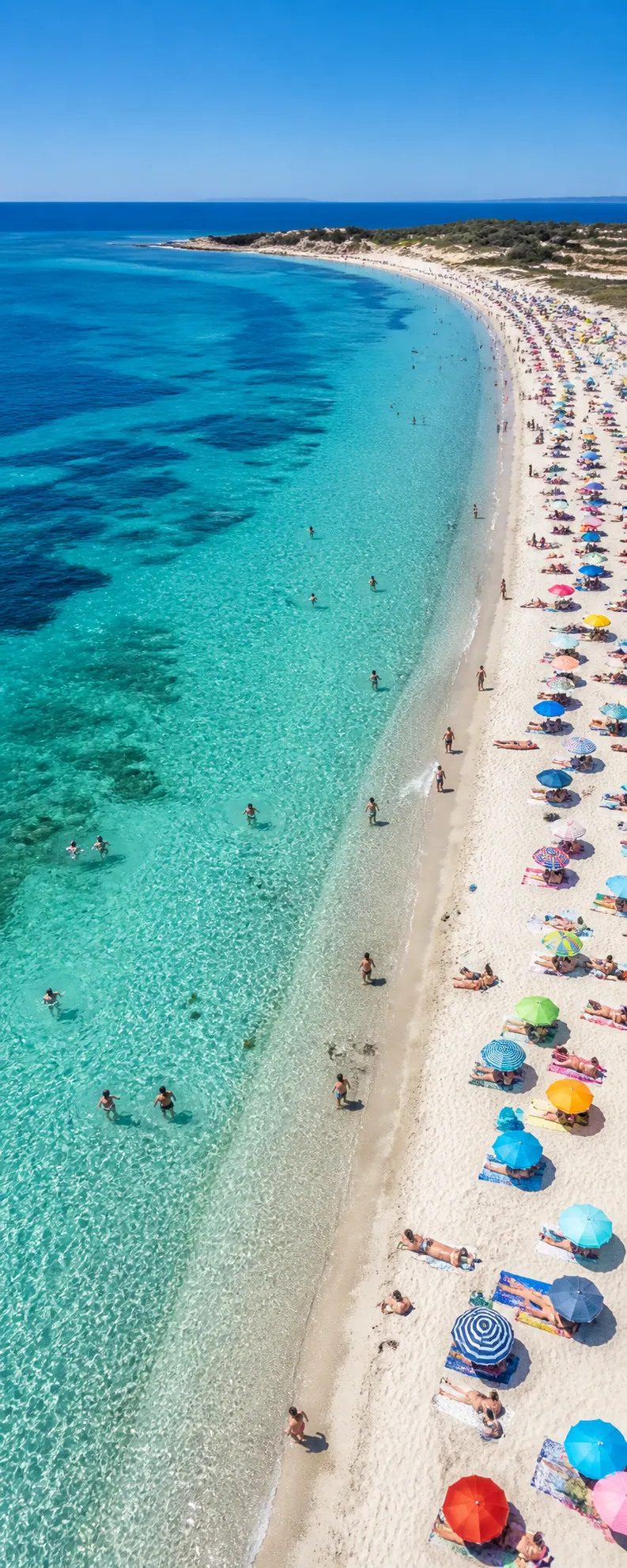 Mari Ermi, Cabras — sabbia di quarzo bianco-rosa e acqua turchese cristallina